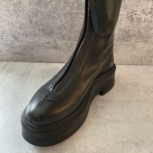 The Row Black Zipper Boots, Size 36.